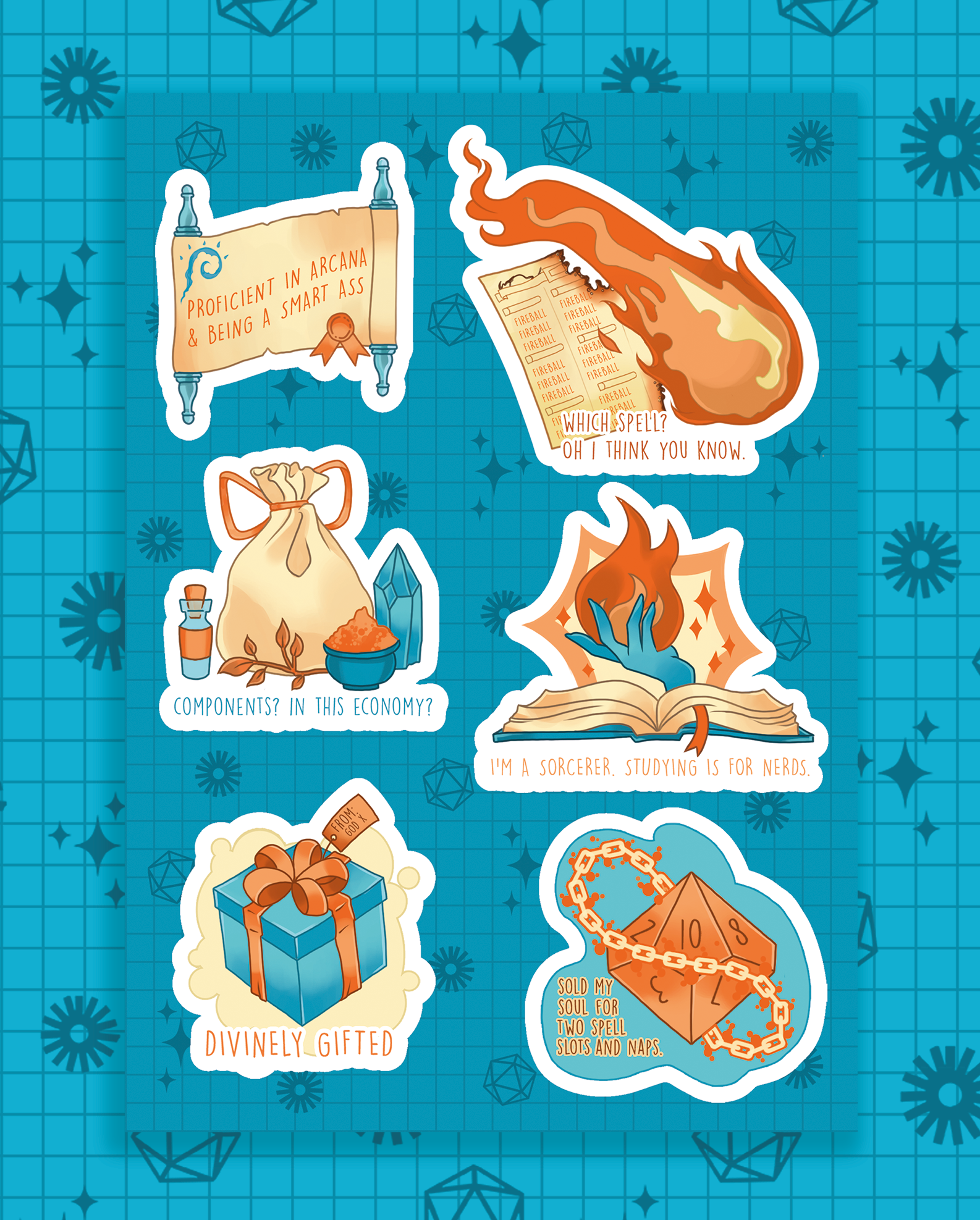 Fistful of Crits - Caster Class Sticker Sheet – FistfulofCrits