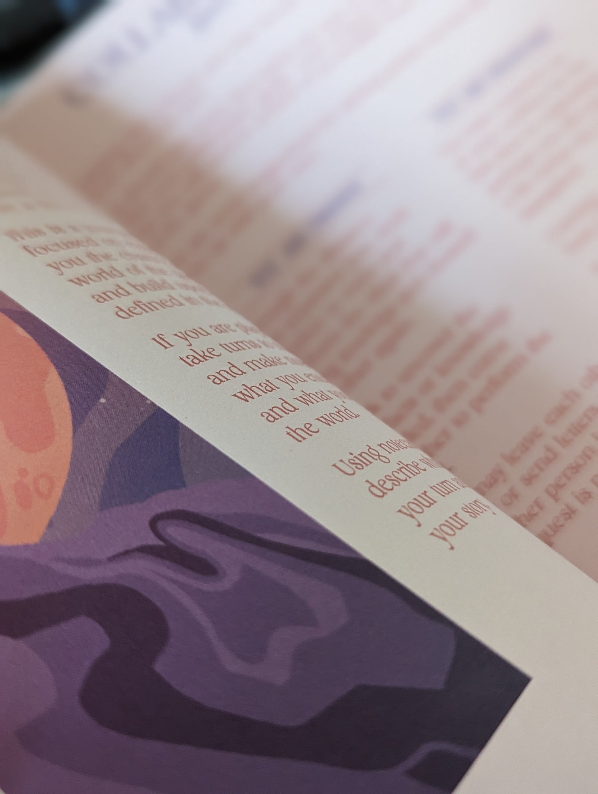 A heavily cropped closeup of 2 of the pages from inside the After Glow book