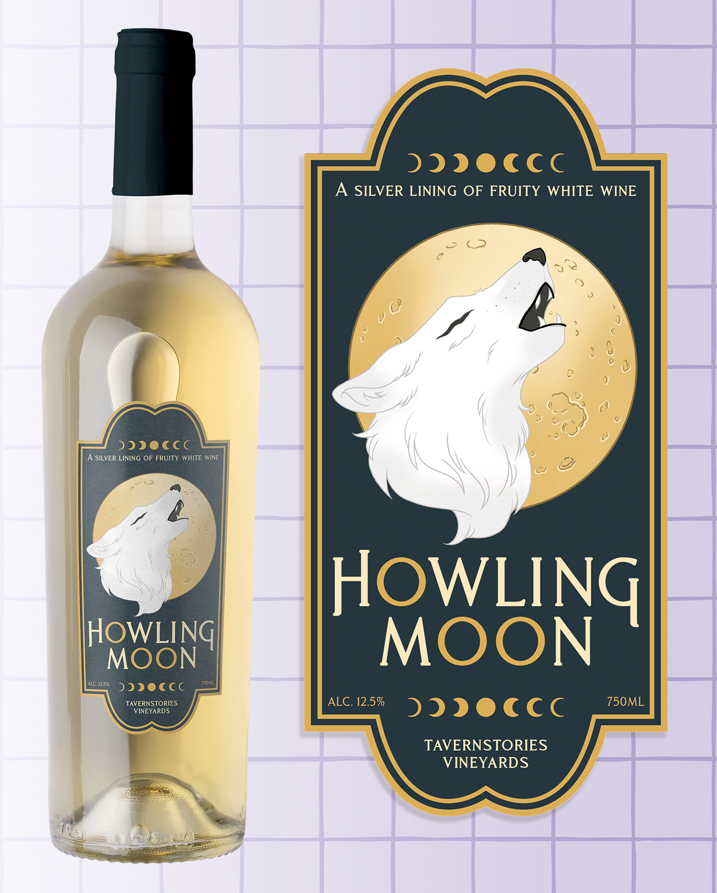 Fantasy Wine Label Stickers [WEREWOLF]